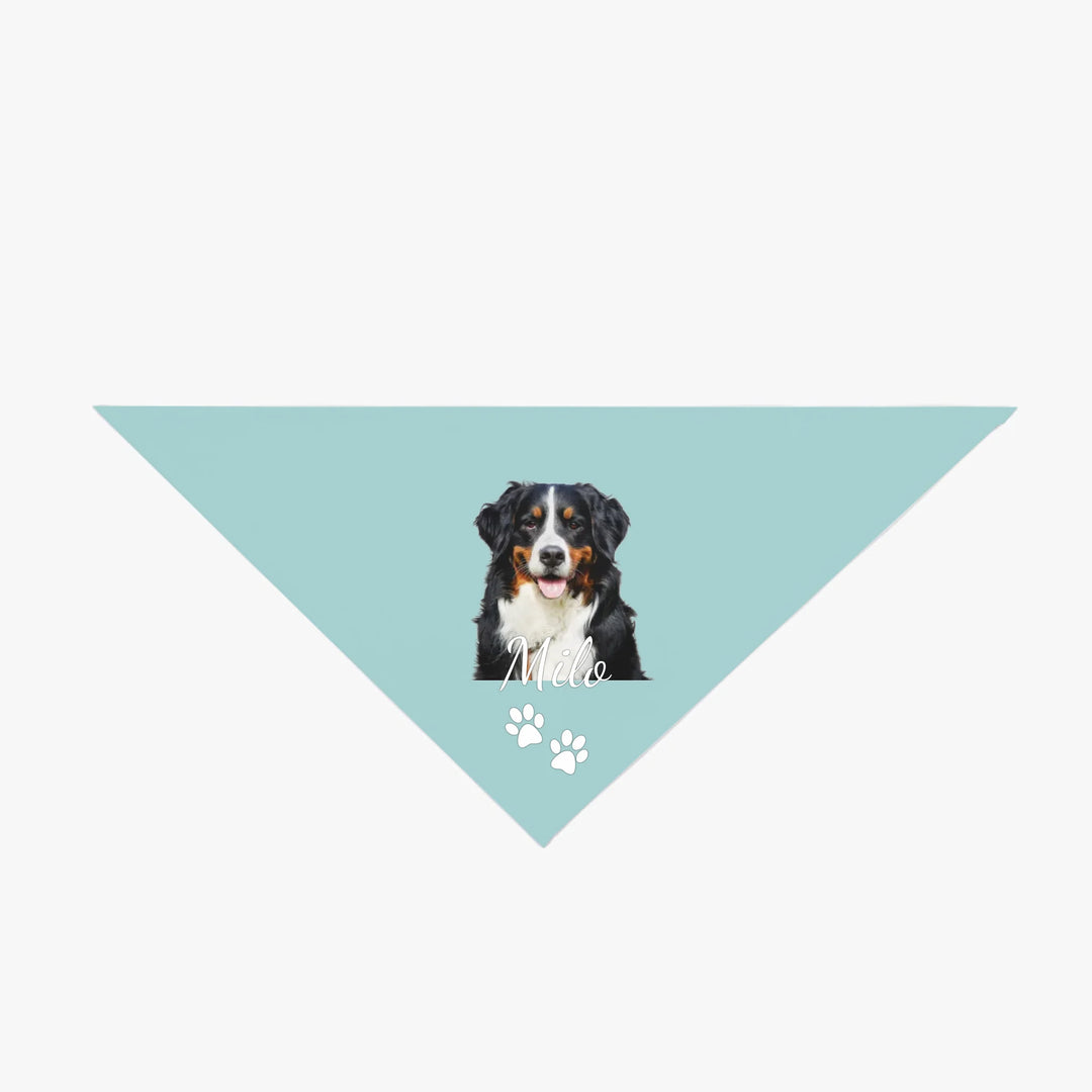 Personalized Photo pet bandana with custom text like a name. Available in different in any color for dogs or cats-ARTFULANE
