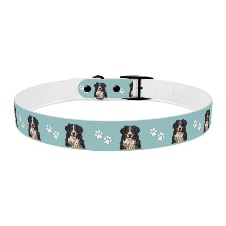 Back of Personalized Photo pet collar with custom text like a name. Available in any color for dogs or cats-ARTFULANE