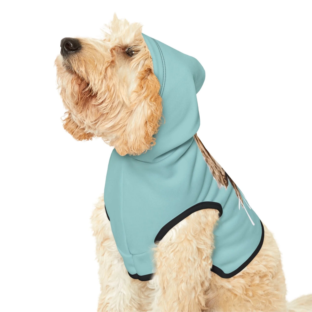 Close-up of Personalized Photo pet hoodie with custom text like a name. Available in any color for dogs or cats-ARTFULANE