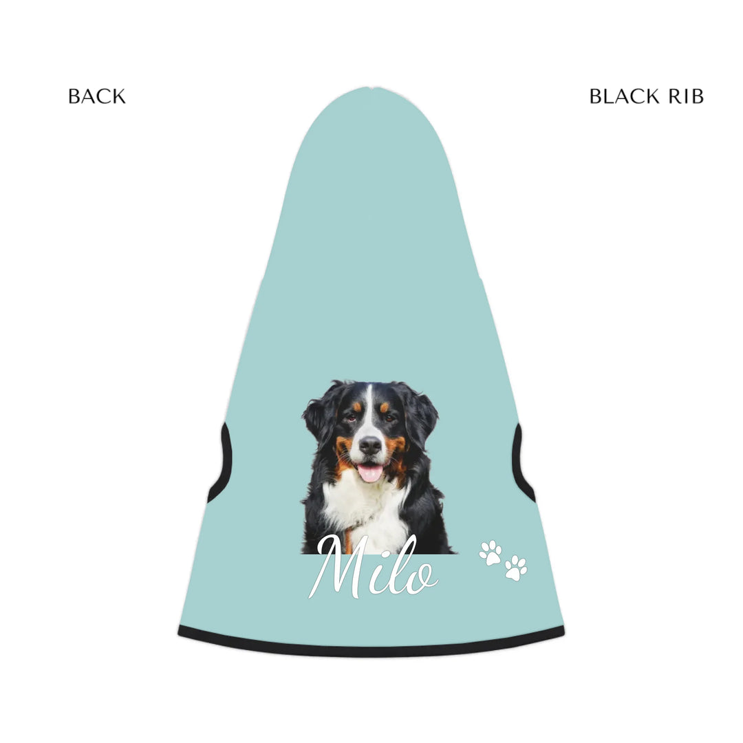 pet hoodie black rib back - Personalized Photo pet hoodie with custom text like a name. Available in any color for dogs or cats-ARTFULANE