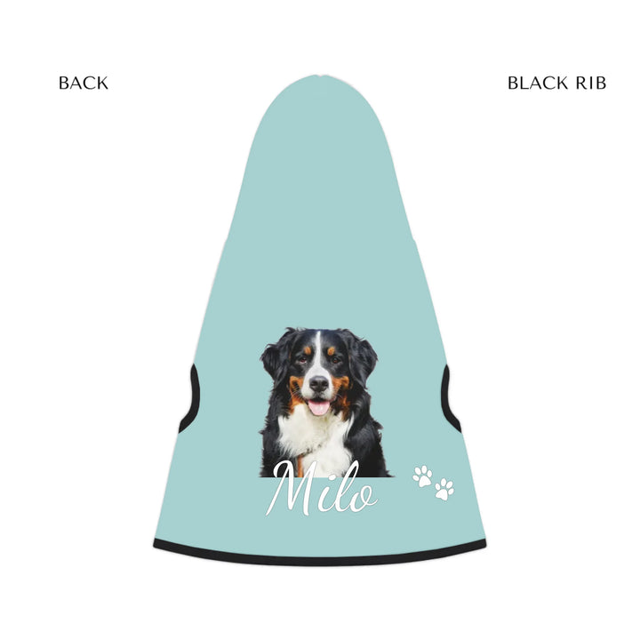 pet hoodie black rib back - Personalized Photo pet hoodie with custom text like a name. Available in any color for dogs or cats-ARTFULANE