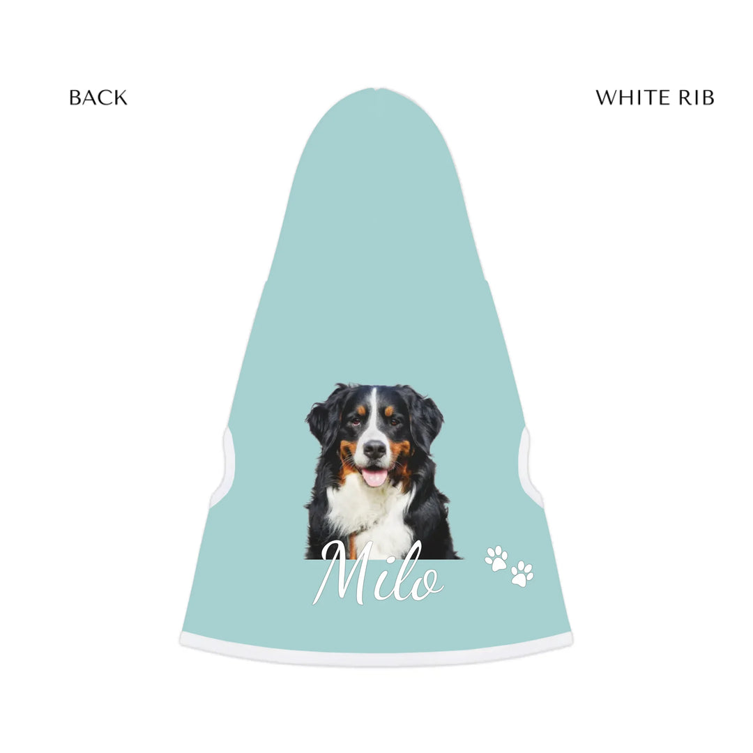 pet hoodie white rib back -Personalized Photo pet hoodie with custom text like a name. Available in any color for dogs or cats-ARTFULANE