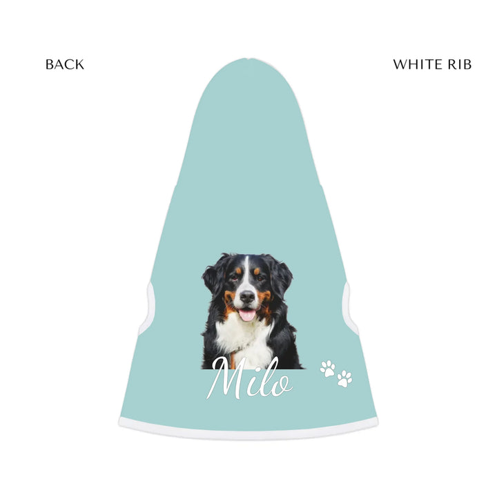 pet hoodie white rib back -Personalized Photo pet hoodie with custom text like a name. Available in any color for dogs or cats-ARTFULANE