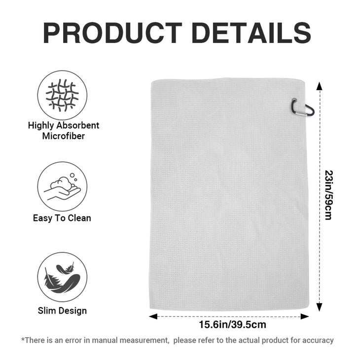 Product details of Personalized golf towels with custom text — add initials, name, or quote in any color and font style — premium gift for golfers by ARTFULANE