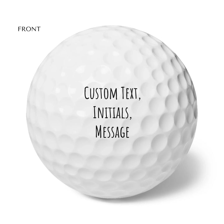 Personalized golf ball set of 6 with custom text — add initials, name, or quote in any color and font style — premium gift for golfers by ARTFULANE
