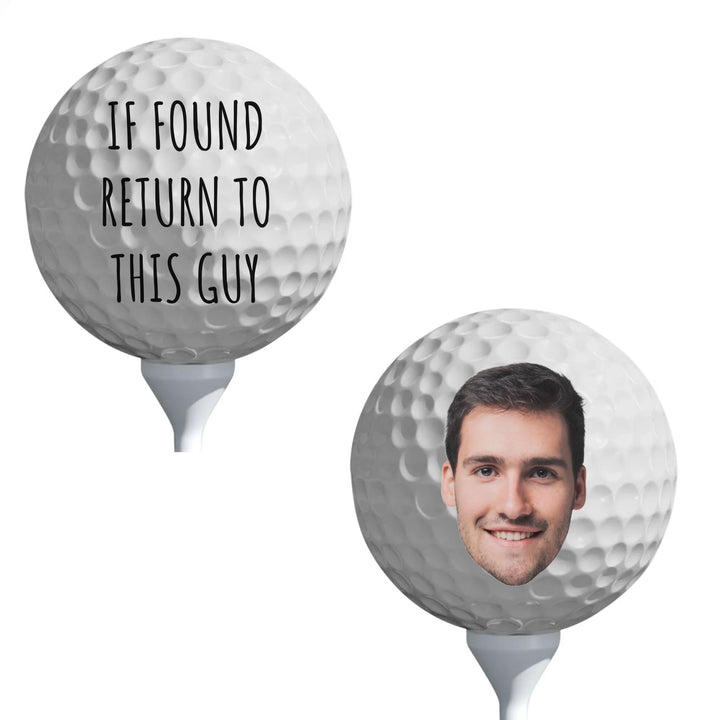 Custom personalized Photo face golf balls featuring uploaded photo, name, custom text, and matching design in any color — premium gift for golf lovers by ARTFULANE