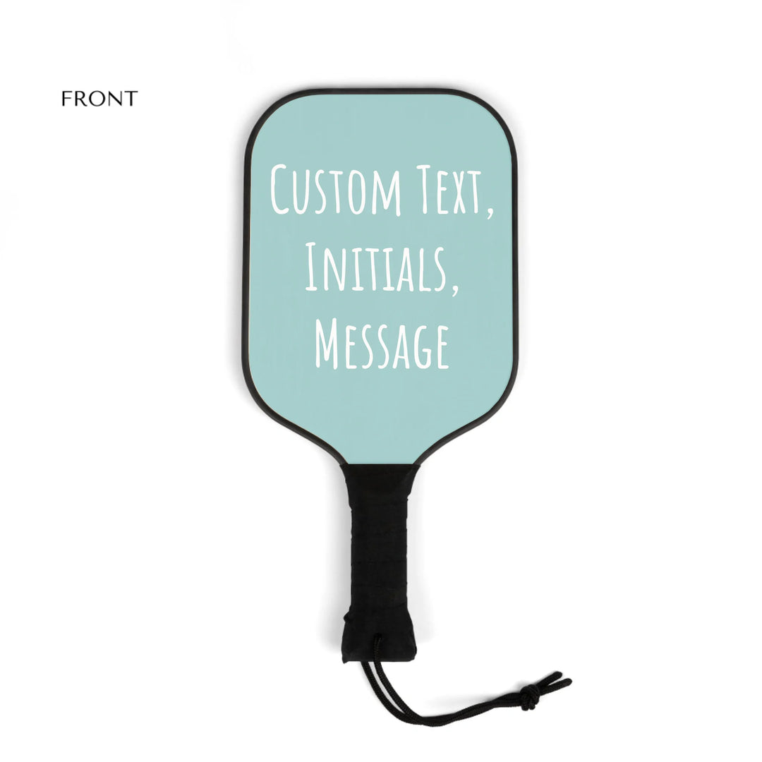 Personalized text pickleball paddle kit set featuring initials, name, message, or quote in any color and various fonts — premium gift for sport lovers by ARTFULANE