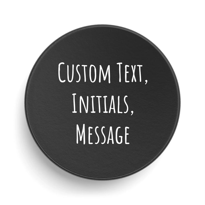 Personalized text hockey puck featuring initials, name, message, or quote in any color and various fonts — premium gift for sport lovers by ARTFULANE