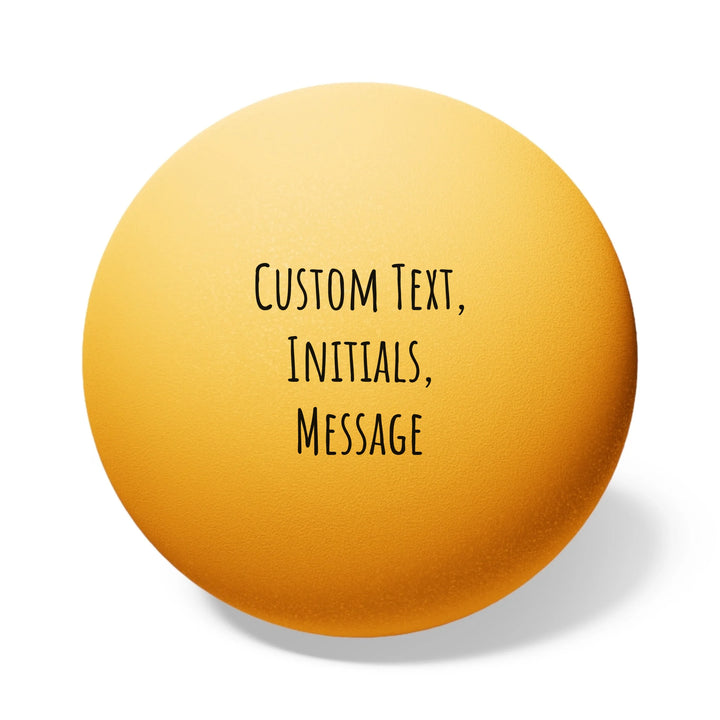 Personalized text ping pong balls set of 6 featuring initials, name, message, or quote in any color and various fonts — premium gift for sport lovers by ARTFULANE