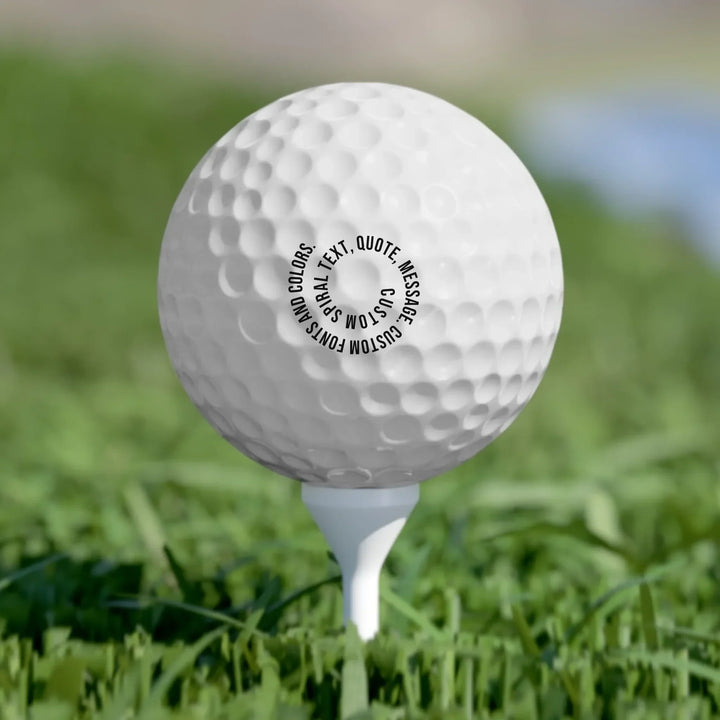 Personalized golf balls set of 6 with custom spiral text — add initials, name, or quote in any color and font style — premium gift for golfers by ARTFULANE