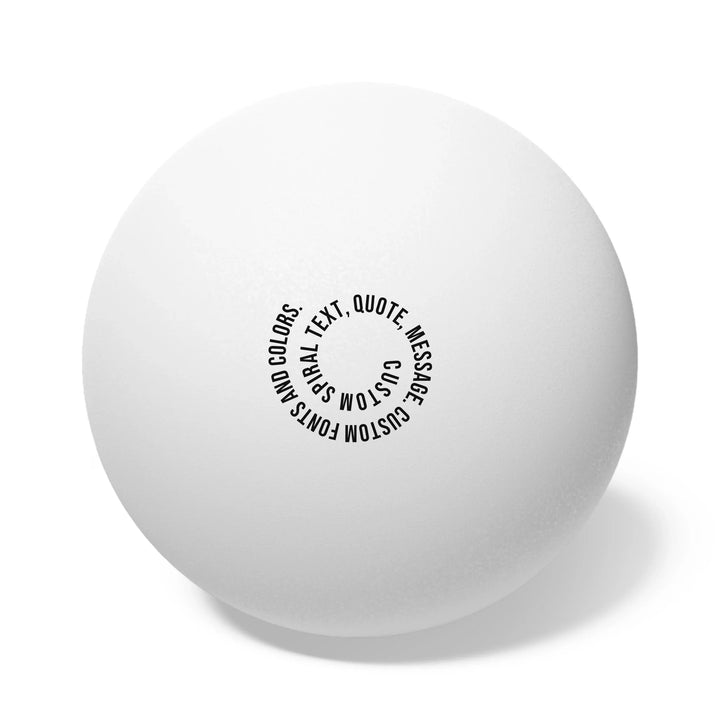 Personalized spiral text ping pong balls set of 6 featuring initials, name, message, or quote in any color and various fonts — premium gift for sport lovers by ARTFULANE