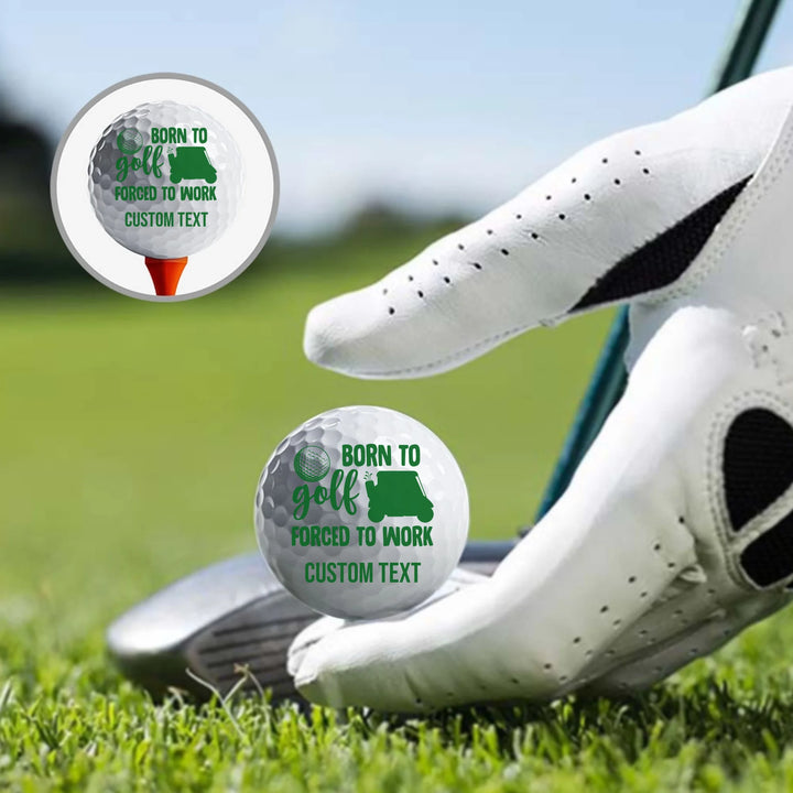 Personalized golf balls with custom spiral text — add initials, name, or quote in any color and font style — premium gift for golfers by ARTFULANE