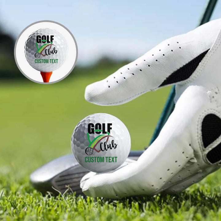 Personalized golf balls with custom spiral text — add initials, name, or quote in any color and font style — premium gift for golfers by ARTFULANE