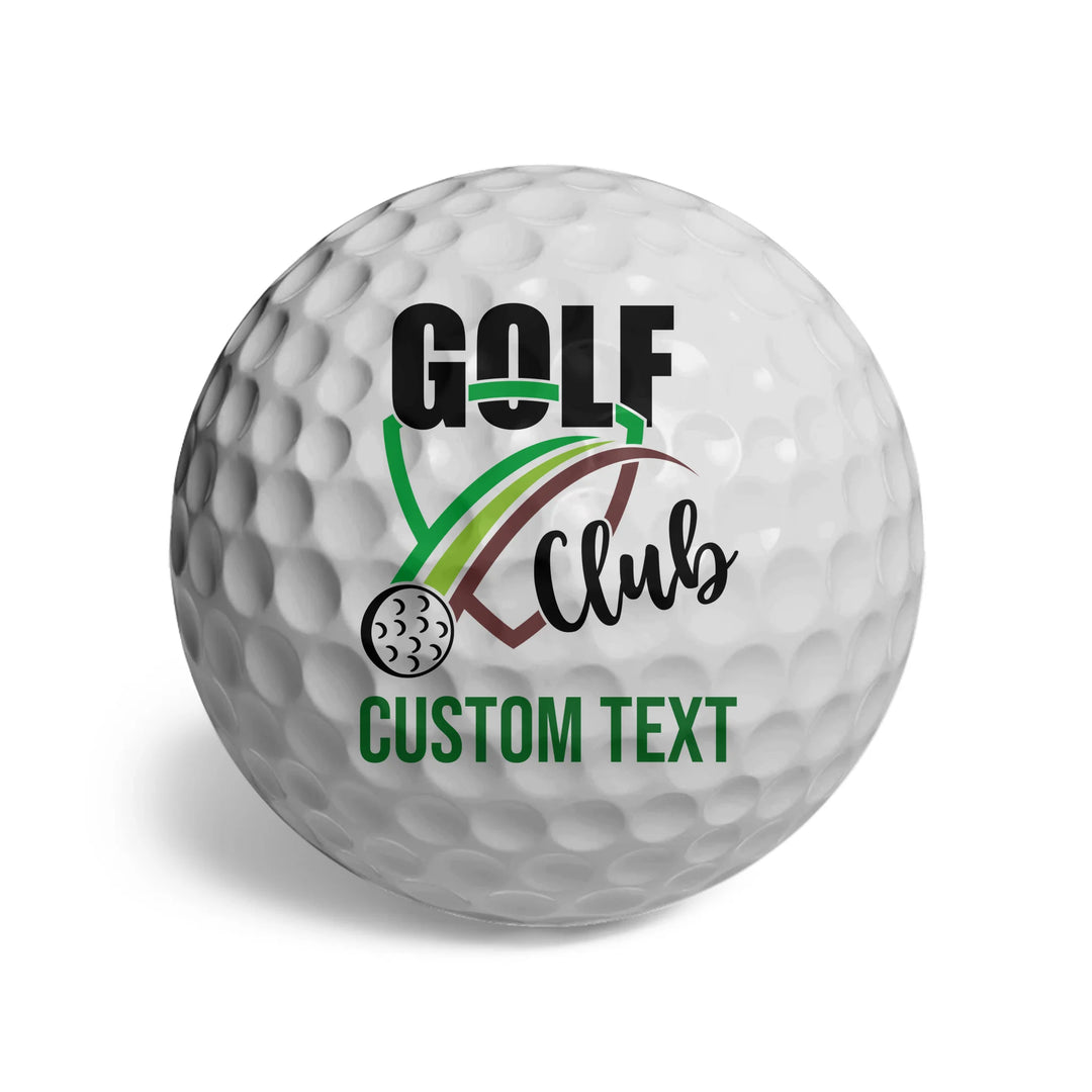 Personalized golf balls with custom spiral text — add initials, name, or quote in any color and font style — premium gift for golfers by ARTFULANE