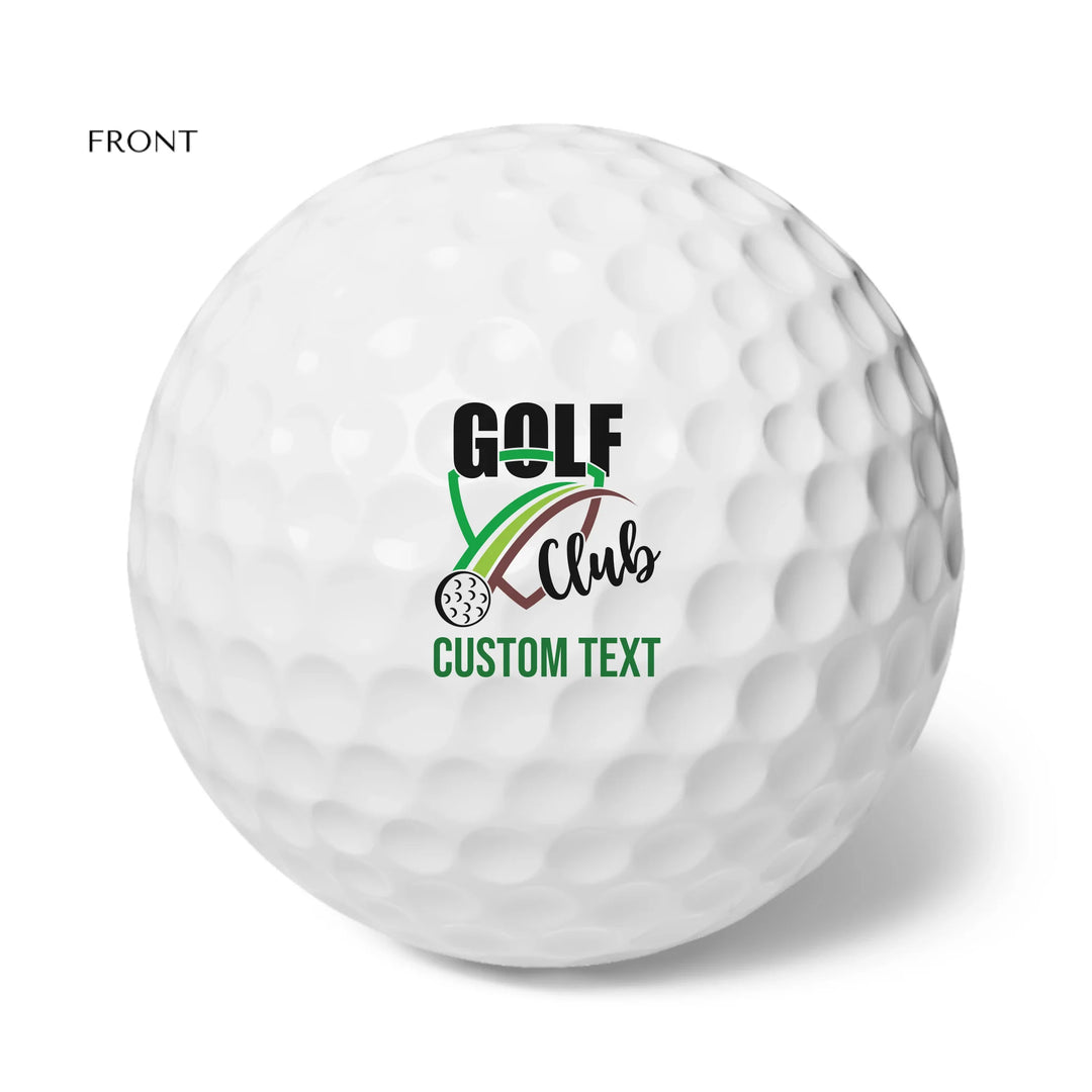 Personalized golf balls set of 6 with custom spiral text — add initials, name, or quote in any color and font style — premium gift for golfers by ARTFULANE