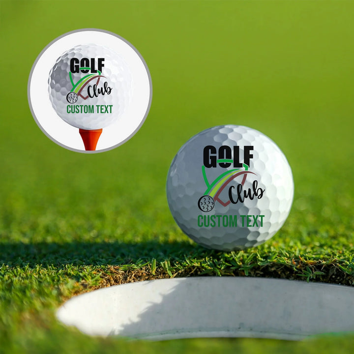 Personalized golf balls with custom spiral text — add initials, name, or quote in any color and font style — premium gift for golfers by ARTFULANE