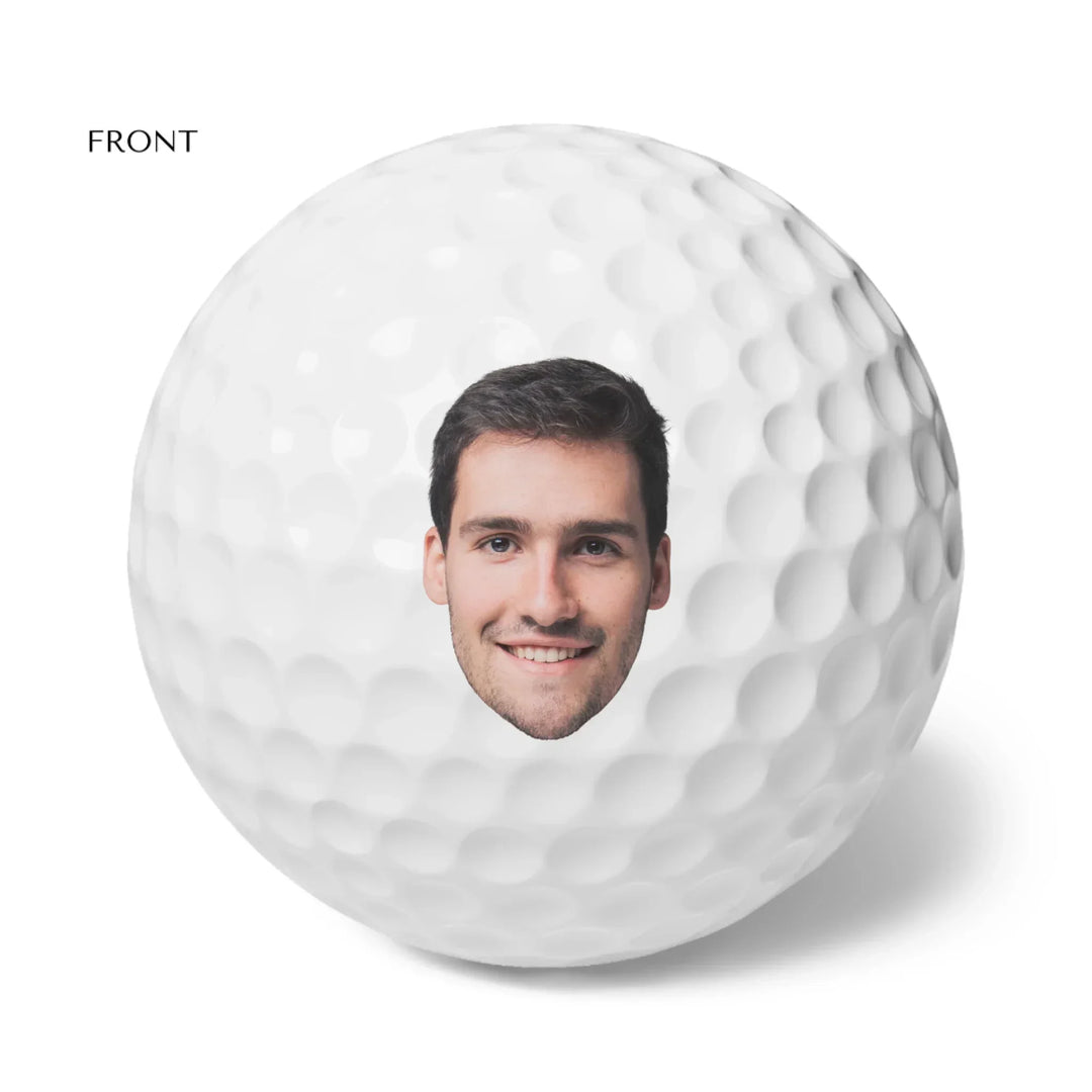 Custom personalized Photo face cutout golf ball featuring uploaded photo, name, and matching design in any color — premium gift for sport lovers by ARTFULANE