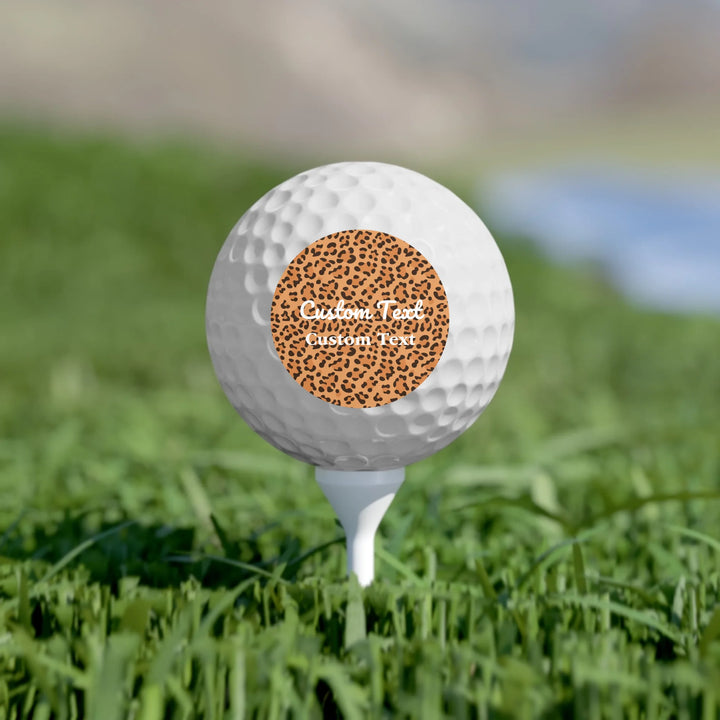Custom animal print golf balls set of 6 featuring bold leopard, zebra, tiger patterns, and more — personalized sports gear for athletes and sport lovers by ARTFULANE.