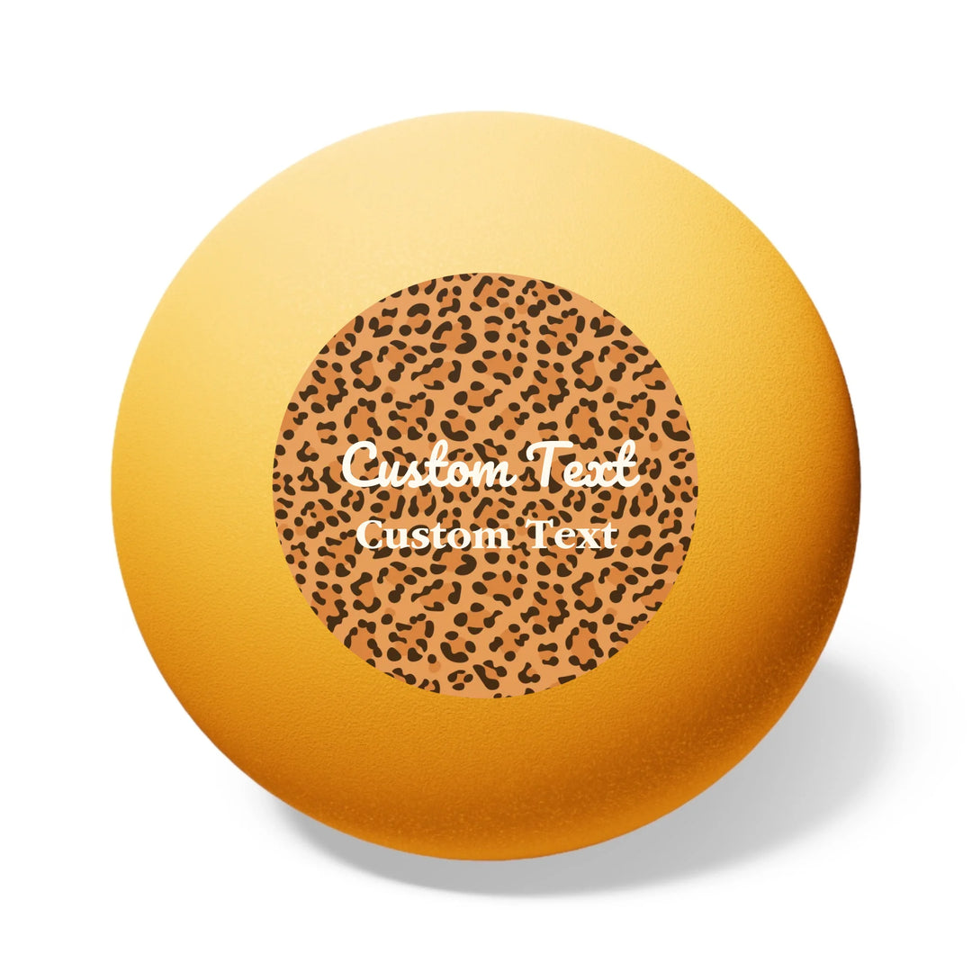 Custom animal print ping pong balls set of 6 featuring bold leopard, zebra, tiger patterns, and more — personalized sports gear for athletes and sport lovers by ARTFULANE.