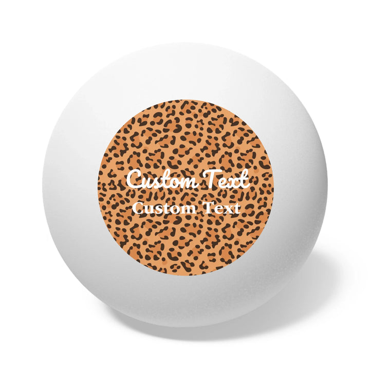 Custom animal print ping pong balls set of 6 featuring bold leopard, zebra, tiger patterns, and more — personalized sports gear for athletes and sport lovers by ARTFULANE.