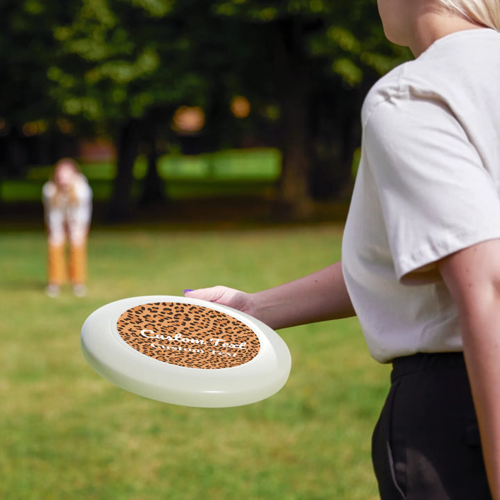 Custom animal print frisbee featuring bold leopard, zebra, tiger patterns, and more — personalized sports gear for athletes and sport lovers by ARTFULANE.