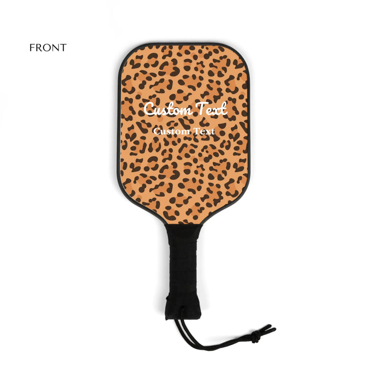Custom animal print pickleball set featuring bold leopard, zebra, tiger patterns, and more — personalized sports gear for athletes and sport lovers by ARTFULANE.