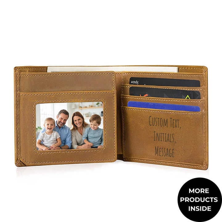 Custom Text Engraved Men's Wallets