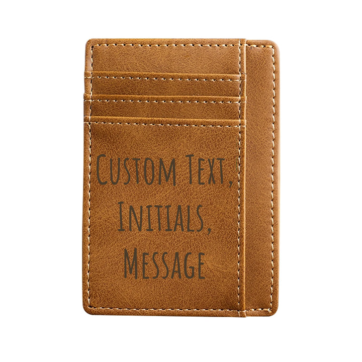 Custom Text Engraved Men's Wallets