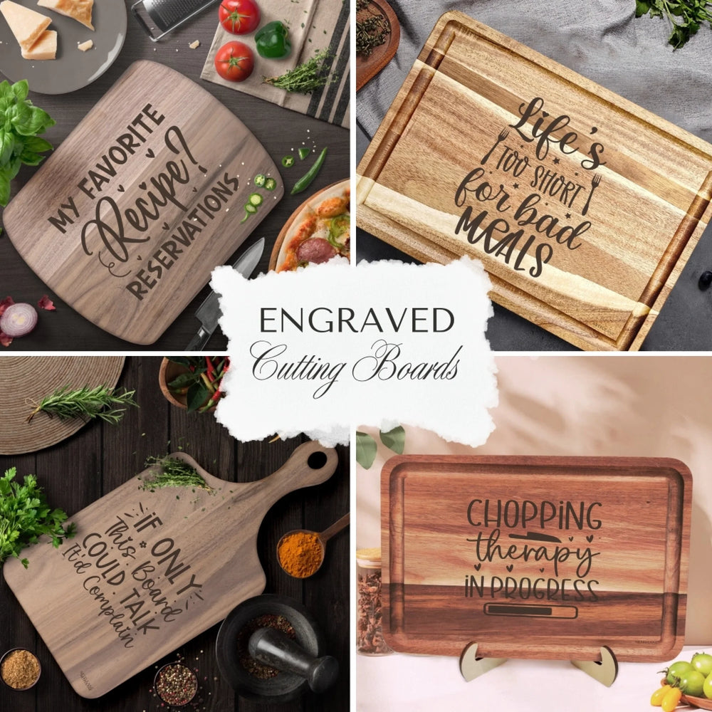 Engraved Funny Sayings Chef Humor Wooden Cutting Boards Collection - ARTFULANE