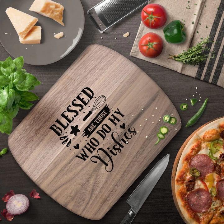 Walnut Hardwood Oval Cutting Board In Use - ARTFULANE