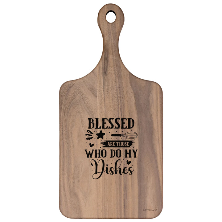 Engraved Kitchen Quotes Walnut Hardwood Paddle Cutting Board - ARTFULANE
