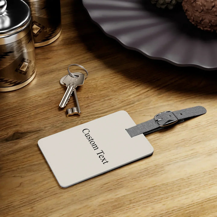 Saffiano Luggage Tag on table-Custom background color and text-ARTFULANE