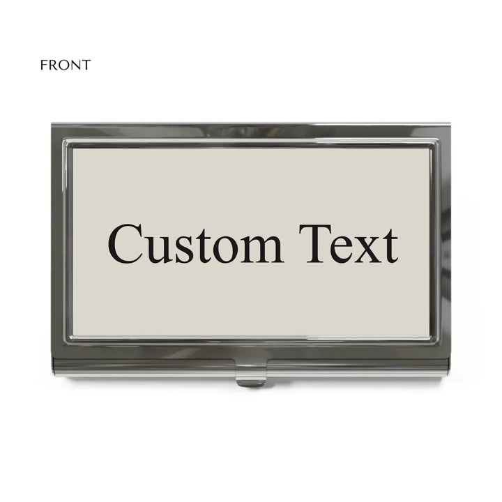 Business card holder front-Custom background color and text-ARTFULANE