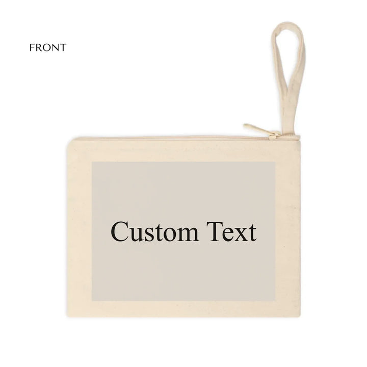 Cotton Accessory Zipper Pouch Front-Custom background color and text-ARTFULANE