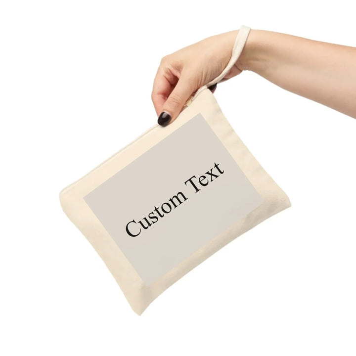 Cotton Accessory Zipper Pouch on wrist-Custom background color and text-ARTFULANE