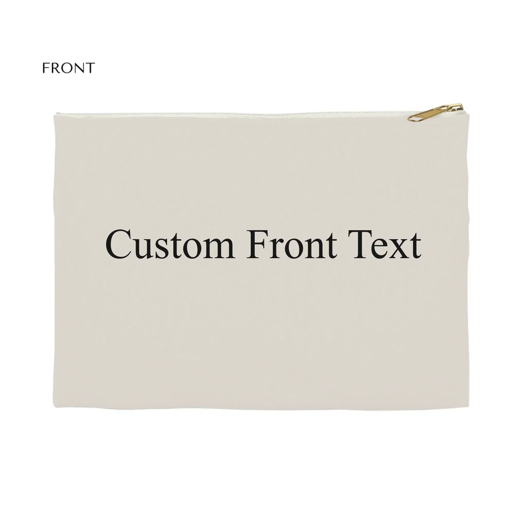 Flat Accessory Pouch Front-Custom background color and text-ARTFULANE