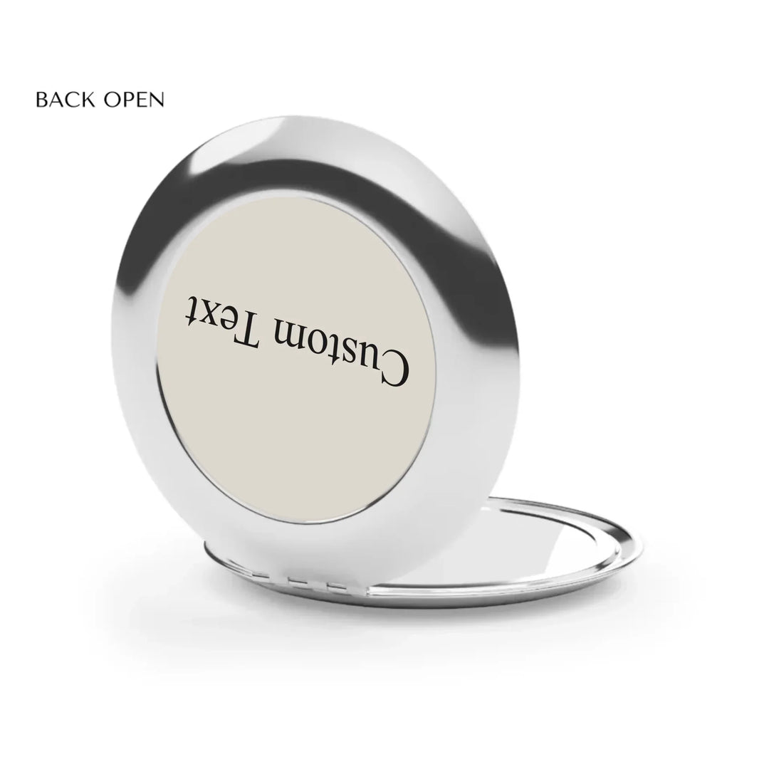 Compact Travel Mirror Back Open-Custom background color and text-ARTFULANE