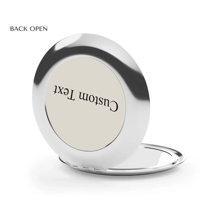 Compact Travel Mirror Back Open-Custom background color and text-ARTFULANE