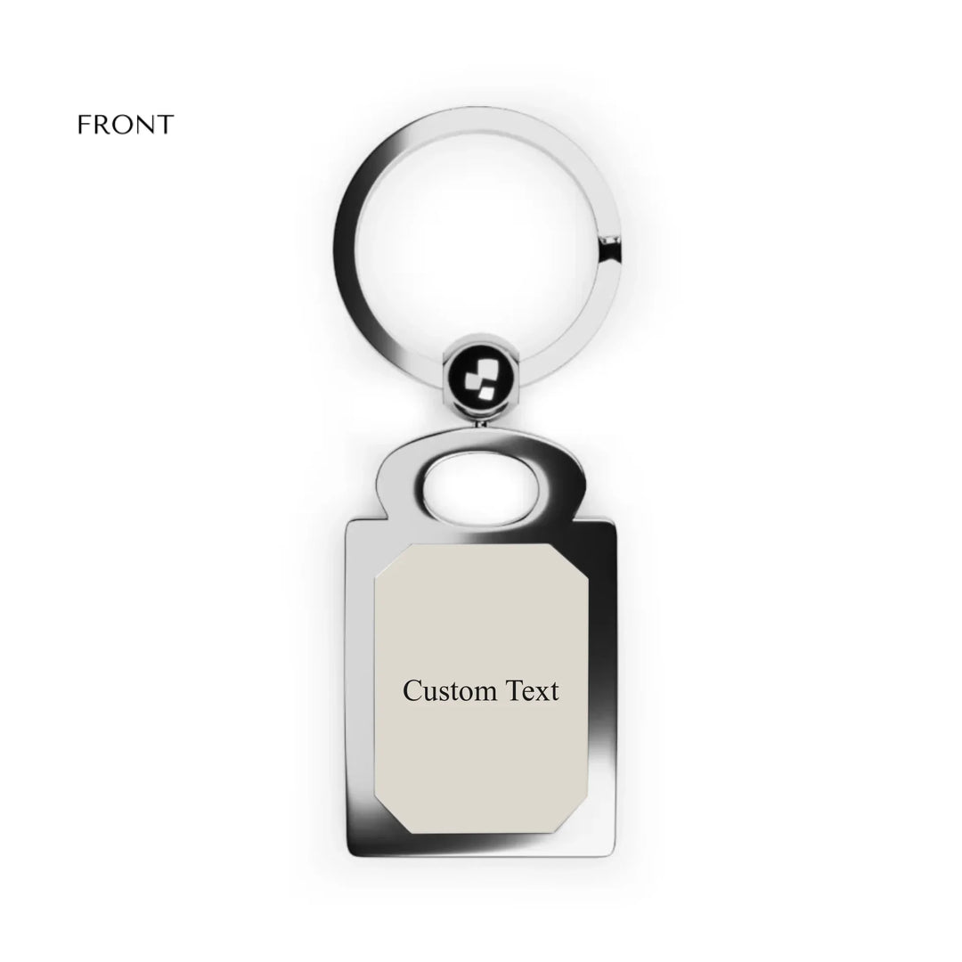 Rectangle Photo Keyring front-Custom background color and text-ARTFULANE