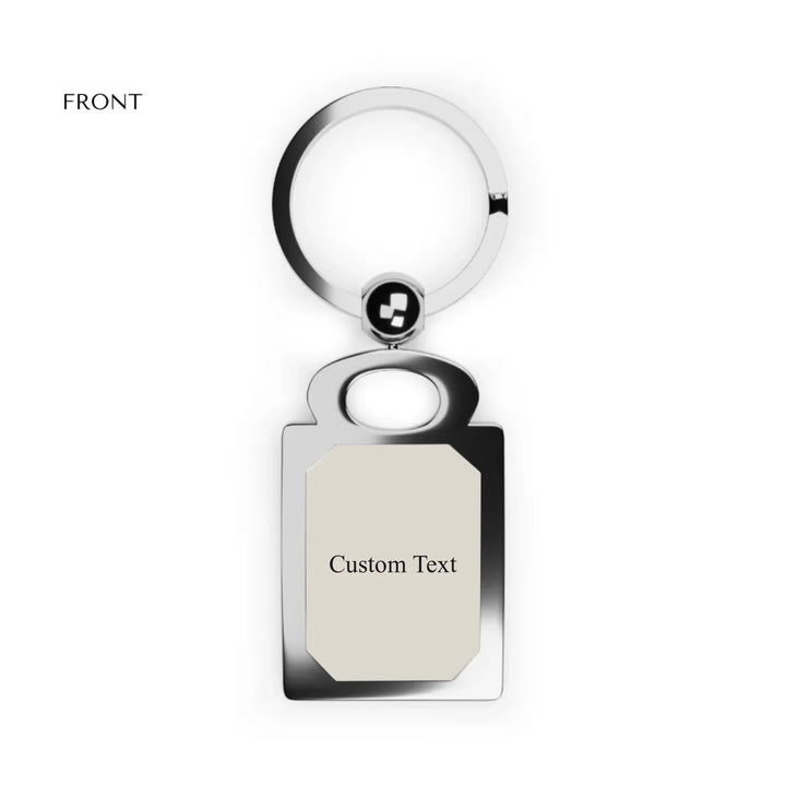 Rectangle Photo Keyring front-Custom background color and text-ARTFULANE