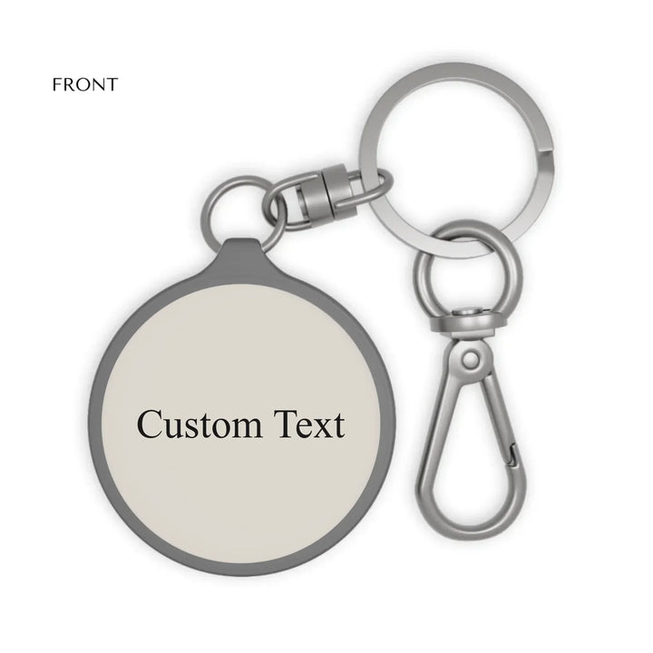 travel keyring tag Front-Custom background color and text-ARTFULANE