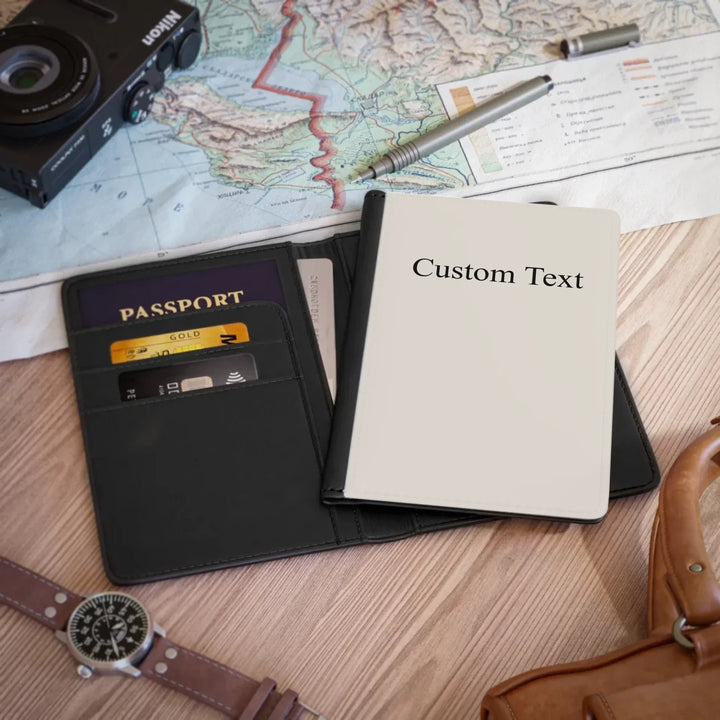 Passport Cover in use-Custom background color and text-ARTFULANE