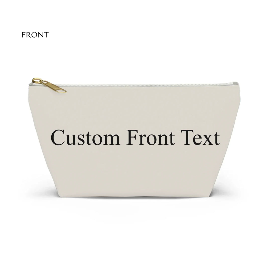 Structured Accessory Pouch w T-bottom Front-Custom background color and text-ARTFULANE
