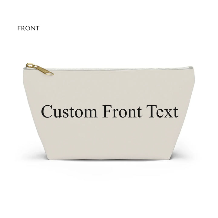 Structured Accessory Pouch w T-bottom Front-Custom background color and text-ARTFULANE