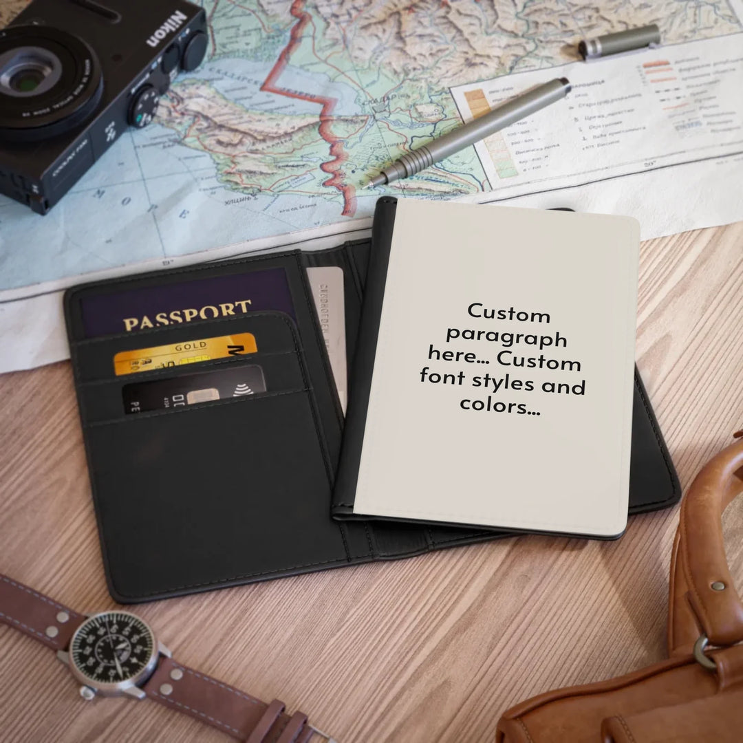 Passport Cover in use-Custom message, fonts, and colors-ARTFULANE