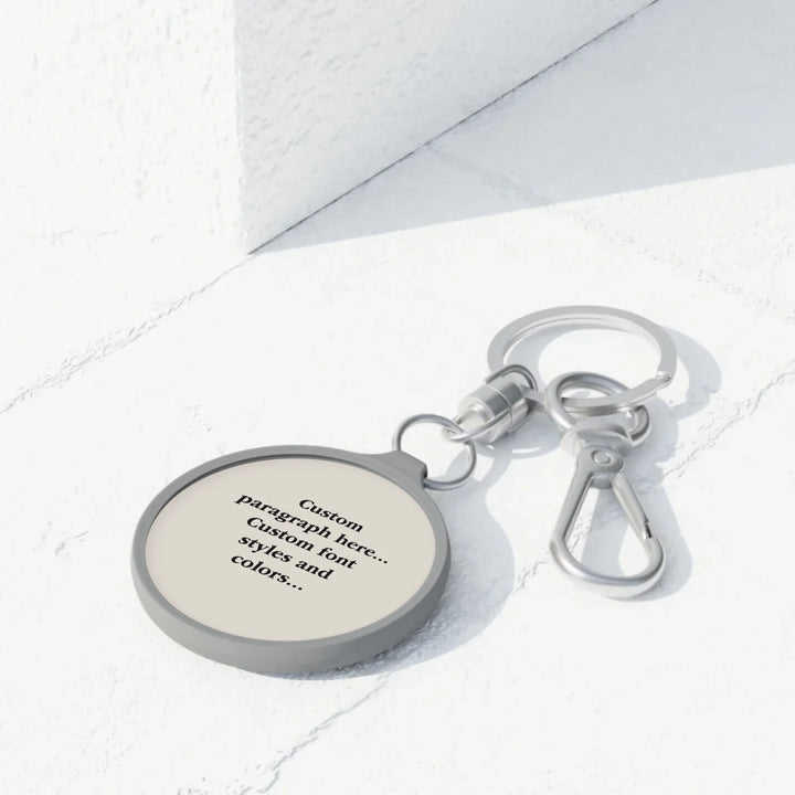 travel keyring tag in use-Custom message, fonts, and colors-ARTFULANE