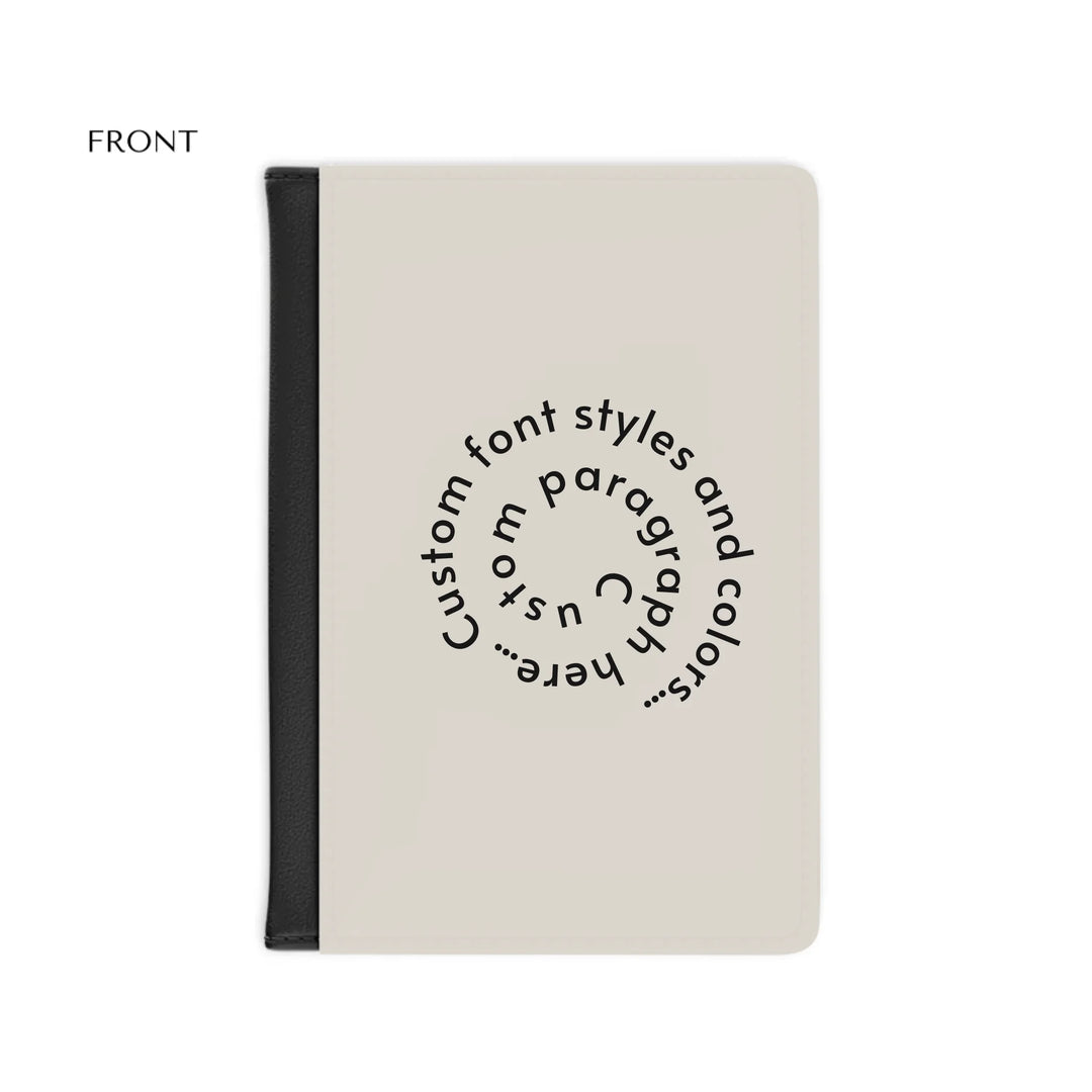 Passport Cover front--Custom spiral text, fonts, and colors-ARTFULANE