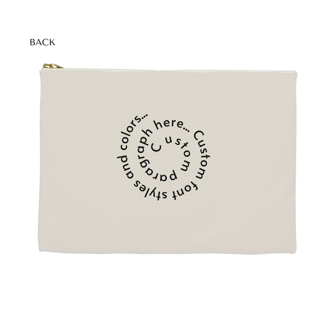 Flat Accessory Pouch Back-Custom spiral text, fonts, and colors-ARTFULANE