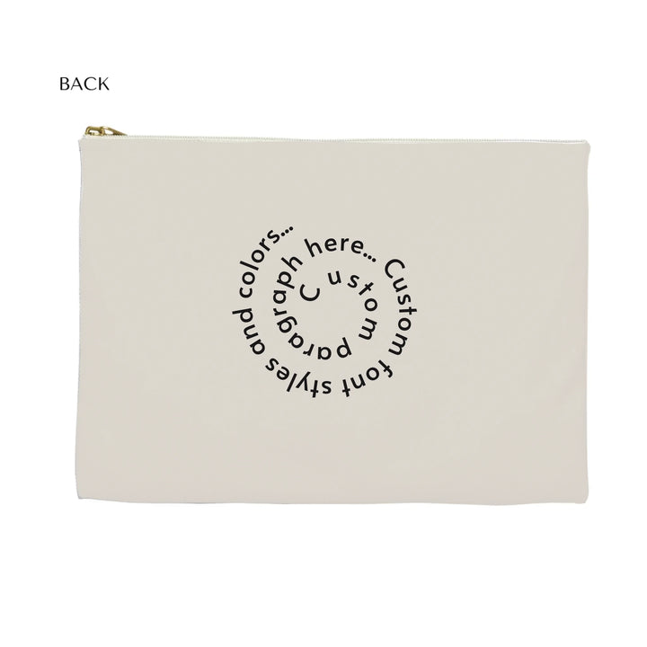 Flat Accessory Pouch Back-Custom spiral text, fonts, and colors-ARTFULANE