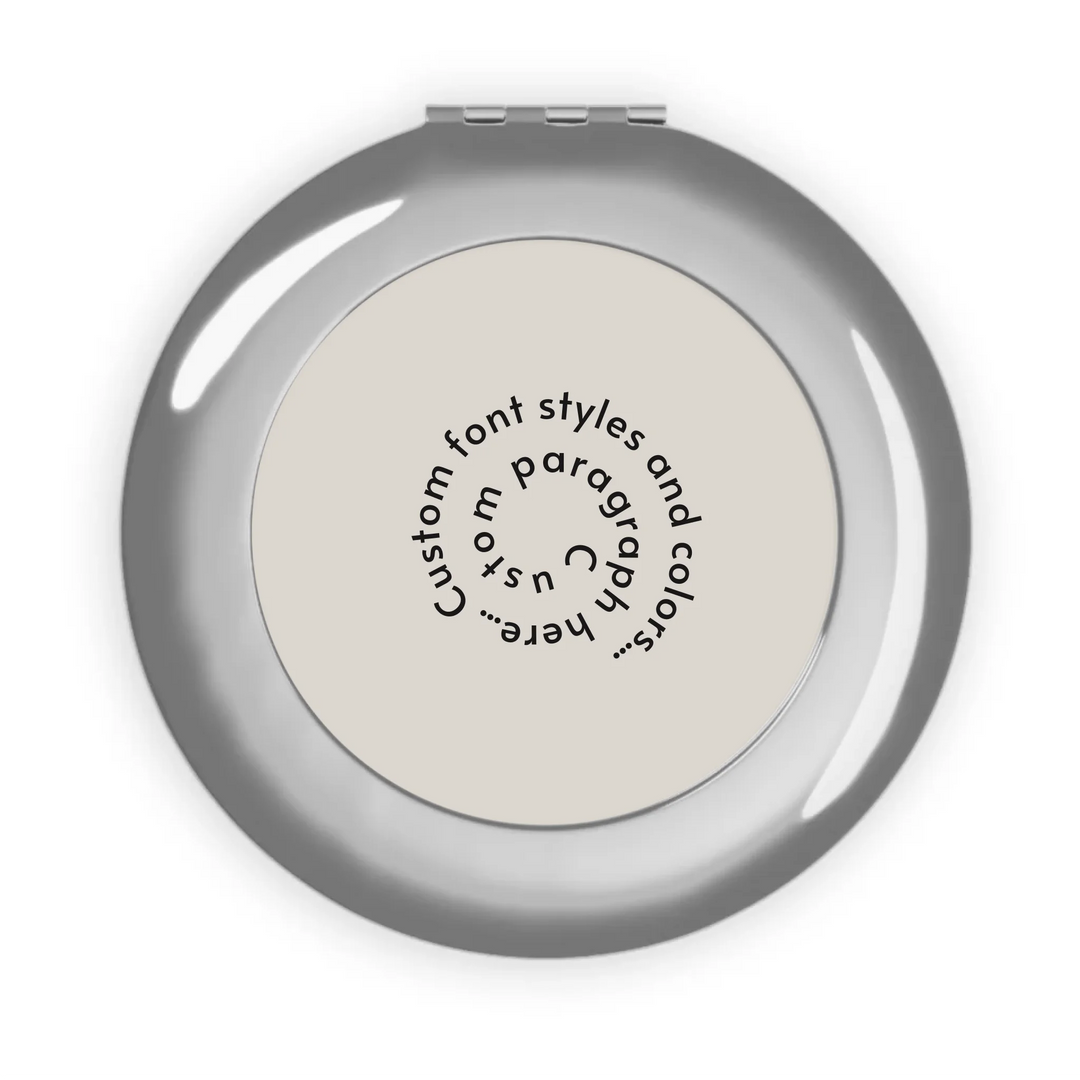 Compact Travel Mirror Front-Custom spiral text, fonts, and colors-ARTFULANE